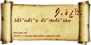 Jónás Üdvöske névjegykártya